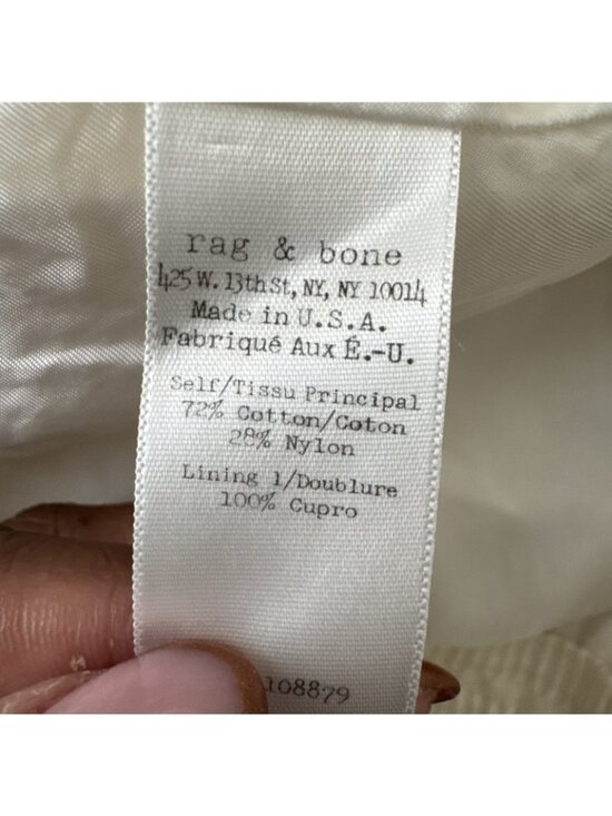 Rag & Bone 3" Shorts Womens 8 Cream Seersucker Mid Rise Cotton Nylon Lined - Picture 9 of 10